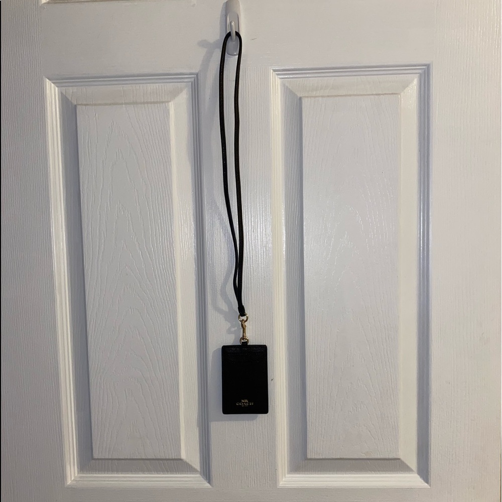 Coach Black ID Lanyard